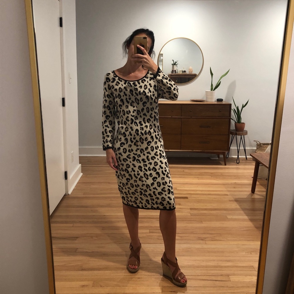 Velvet leopard print dress